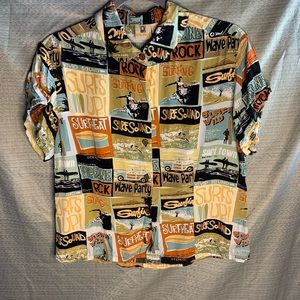 🌸Kahala Boys Hawaiian Shirt Surfing Size Large